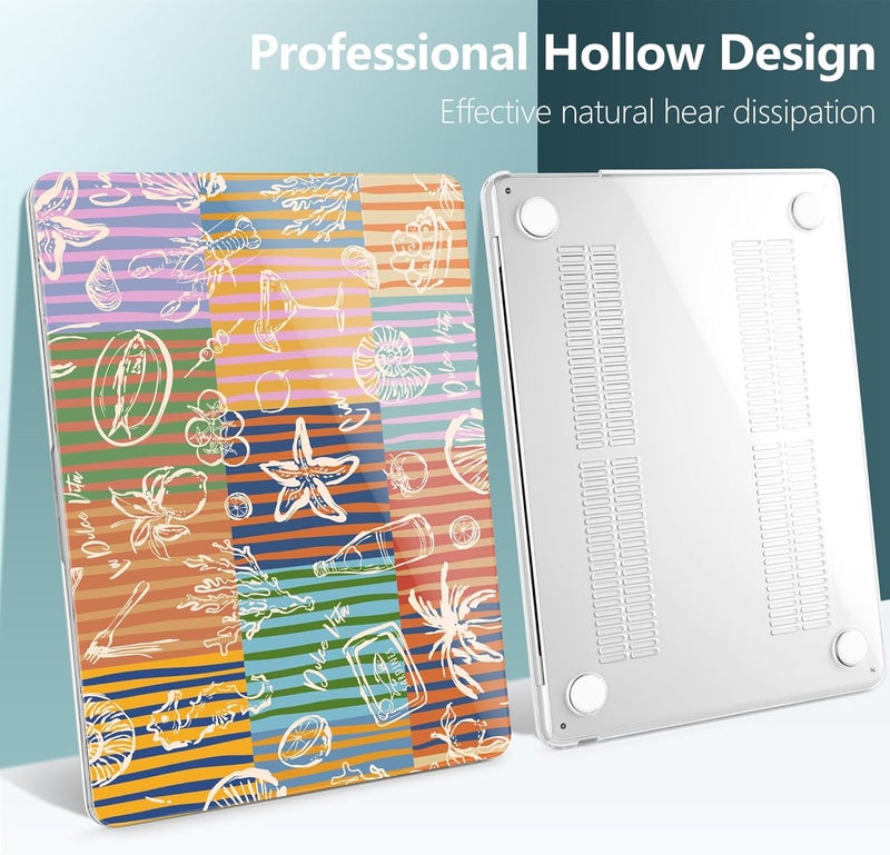 DONGKE for M4 MacBook Air 13.6 Inch Case 2025 2024 2023 2022 Model A3240 A3113 A2681 M3 M2 Chip, Plastic Hard Shell Case Cover with Touch ID for MacBook Air 13 Inch M4 - Italy Mood - Image 5